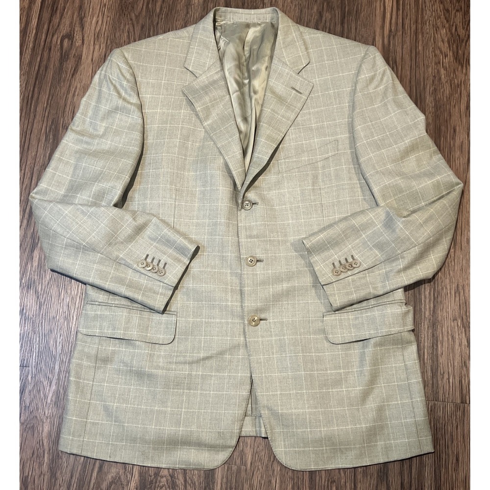 Ermenegildo Zegna 15 Milmil 15 Beecroft & Bull Windowpane Check Size 54R EU READ